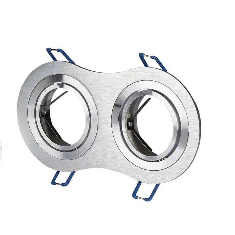 V-Tac Aro Doble Empotrable para Bombillas GU10 173x91x25mm Plata