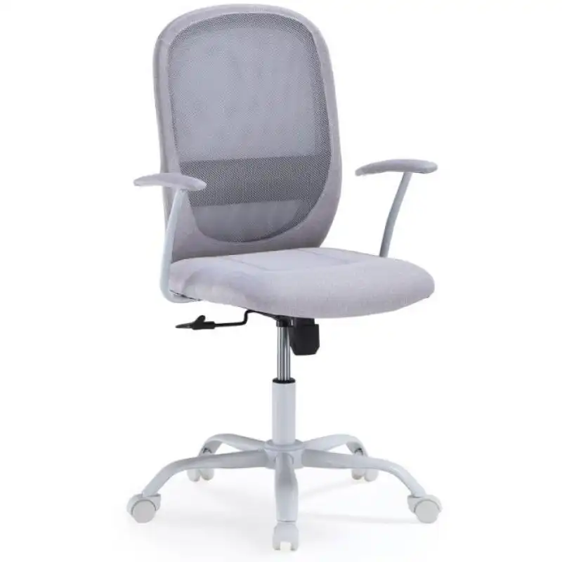 Home Heavenly Magevo Silla de Oficina con Reposabrazos Y Respaldo Textil Gris