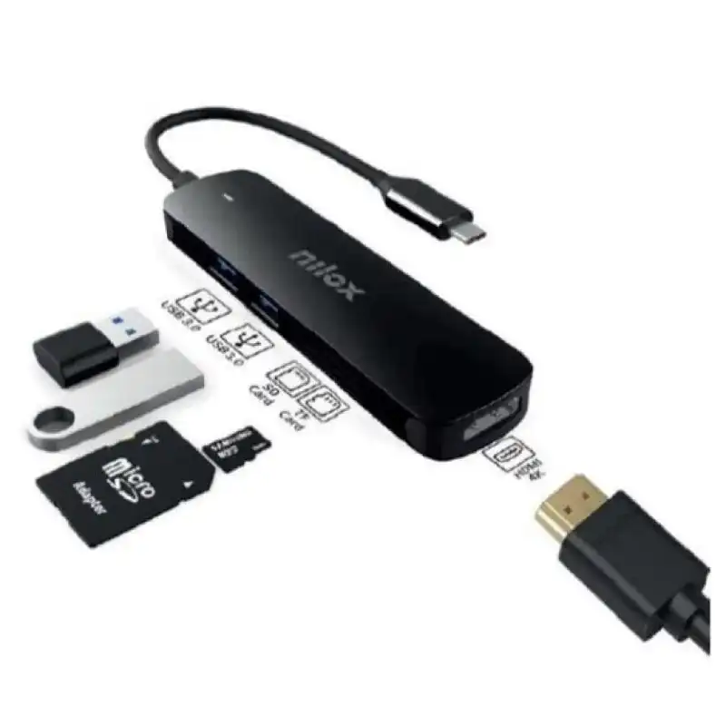 Nilox NXDSUSBC05 Docking Station USB-C Negro