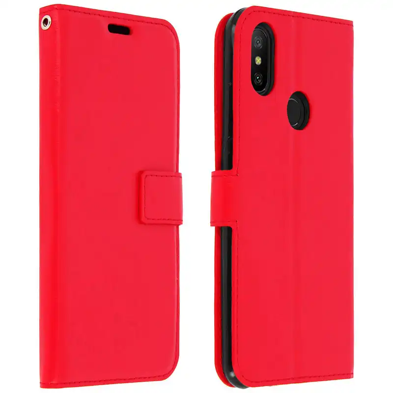 Avizar Funda Cartera Vintage Roja para Xiaomi Mi A2