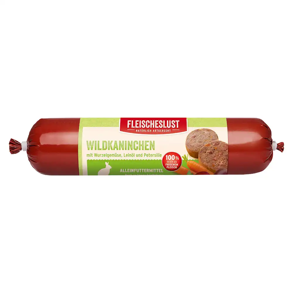 Fleischeslust Classic 6 x 800 g salchichas para perros - Liebre