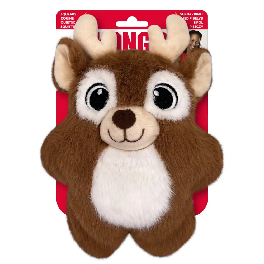KONG Holiday Snuzzles reno de juguete para perros - Tamaño M:  25 x 18 cm (L x An)