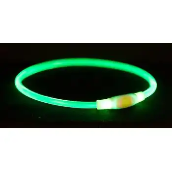 Trixie Collar De Aro Flash Usb - Pack De 2 Unidades Verde