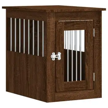 Jaula Para Perros Madera De Ingeniería Roble Marrón 45x62x59 Cm Vidaxl