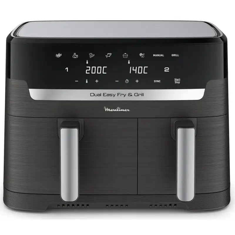 Moulinex Dual Easy Fry & Grill Freidora de Aire 8.3L 2700W Negro