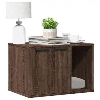 Mueble Arenero Para Gatos Madera Ingeniería Marrón 60x40x40 Cm