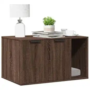 Mueble Arenero Para Gatos Madera Ingeniería Marrón 80x50x45 Cm