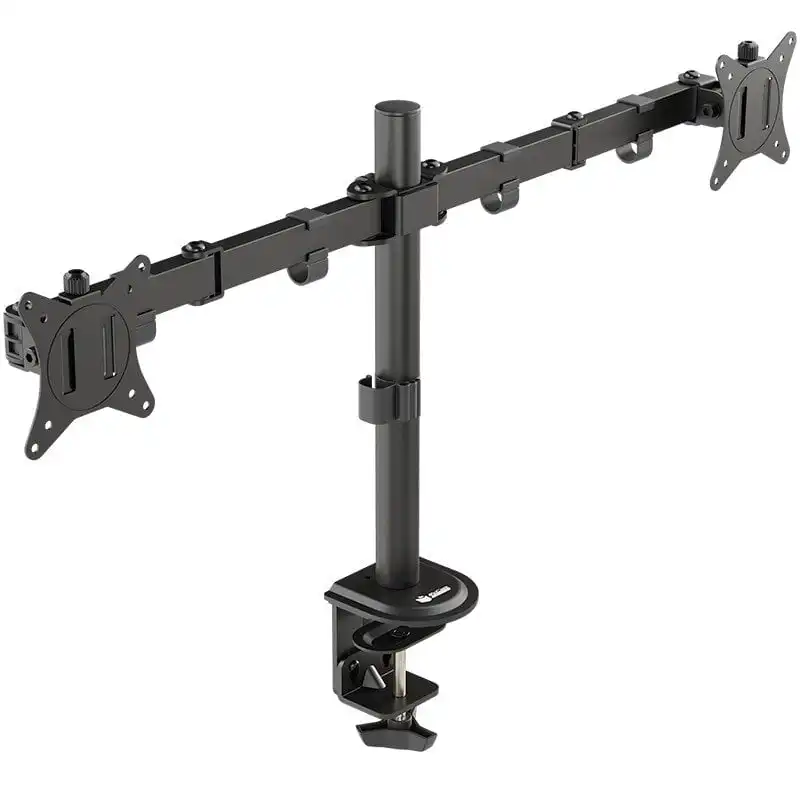 PcCom Essential Soporte 2 Monitores de 17-32" VESA 75x75/100x100 Máx 9Kg Negro