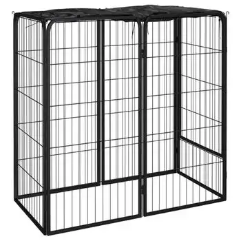 Corral Para Perros | Perrera Exterior 6 Paneles Acero Con Recubrimiento En Polvo Cfw755807