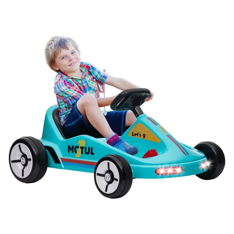 Aiyaplay Kart Eléctrico Para Niños De +3 Años Con Música Luz Carga 50 Kg Azul