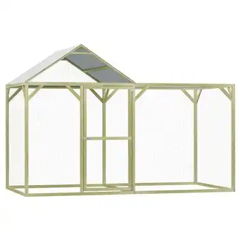 Jaula Gallinero Madera Impregnada Pino Y Acero 3x1,5x2 M Vidaxl