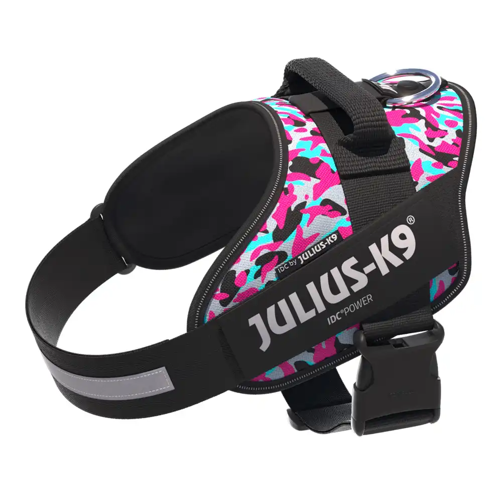 JULIUS-K9 Arnés IDC®, rosa y gris - Talla L: perímetro torácico 63 - 85 cm