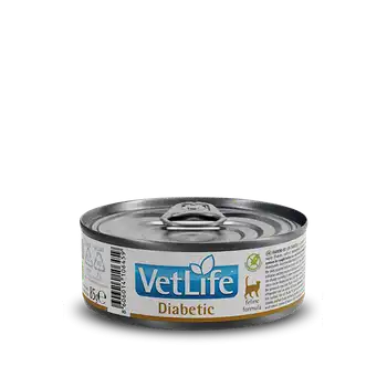 Vet Life Fórmula Felina Diabetic Comida Húmeda Para Gatos Farmina 12x85 G
