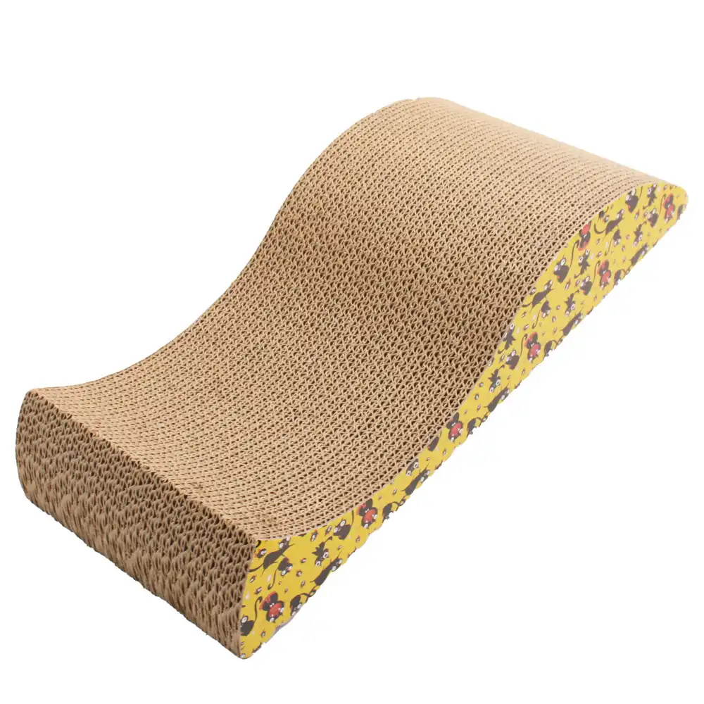 Mueble rascador Croci Wavy con hierba gatera - amarillo / negro
