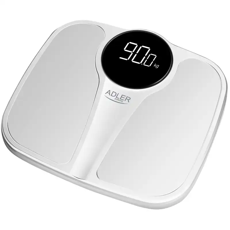 Adler Ad8172w Báscula De Baño Digital, Alta Precisión 180kg, Pantalla Led Apagado Automático, Antide