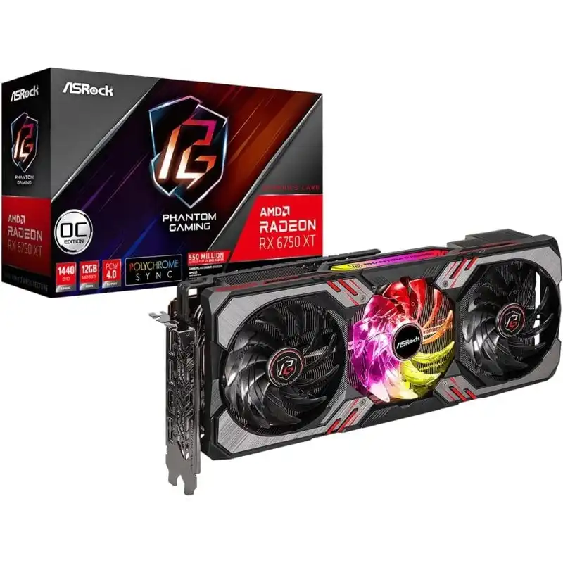 AsRock AMD Radeon RX 6750 XT PHANTOM GAMING D OC 12GB GDDR6