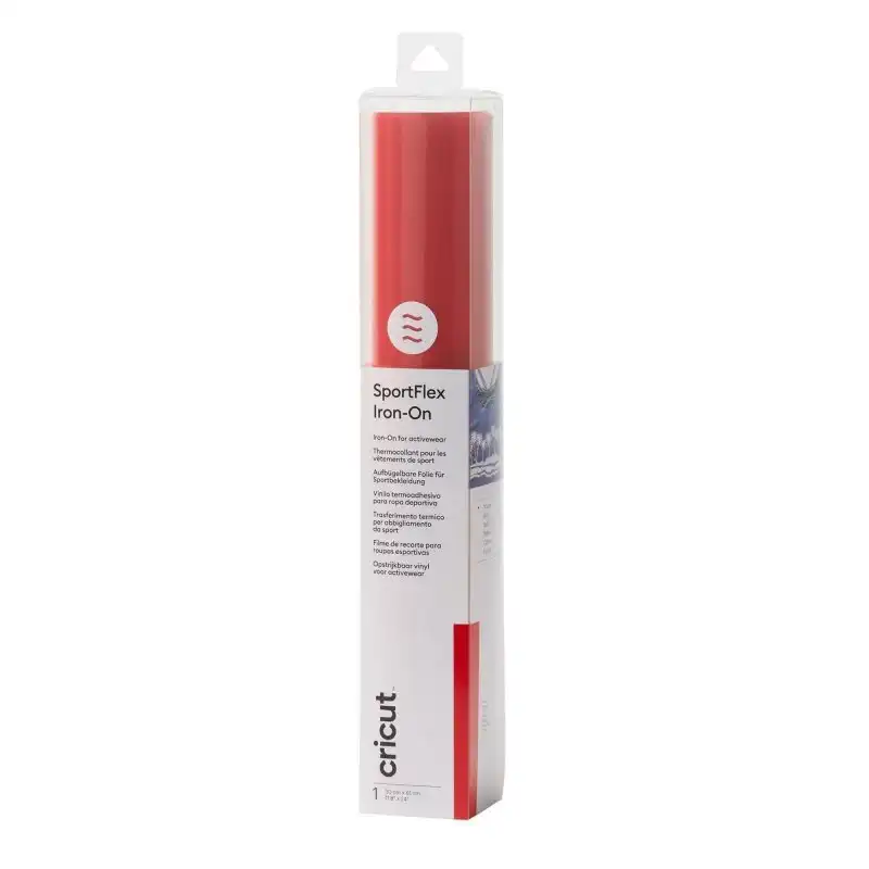 Cricut SportFlex Iron-On Vinilo de Transferencia Térmica 30x60cm Rojo