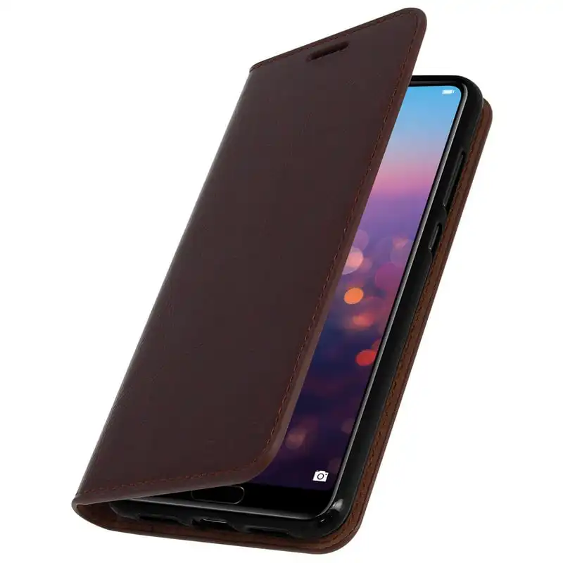 Avizar Funda Cartera Cuero Marrón para Huawei P20 Pro