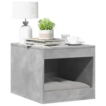 Mueble Arenero De Gatos Madera Gris Hormigón 47x59x42 Cm