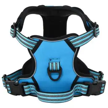 Arnés Para Perros Con Bandas Reflectantes Ajustables Azul L