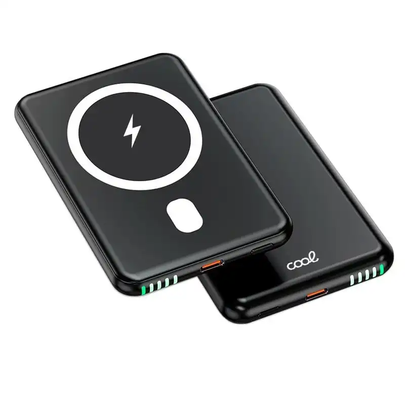 Cool Batería Externa Universal MAGNÉTICA Power Bank Qi 5000 mAh Negro
