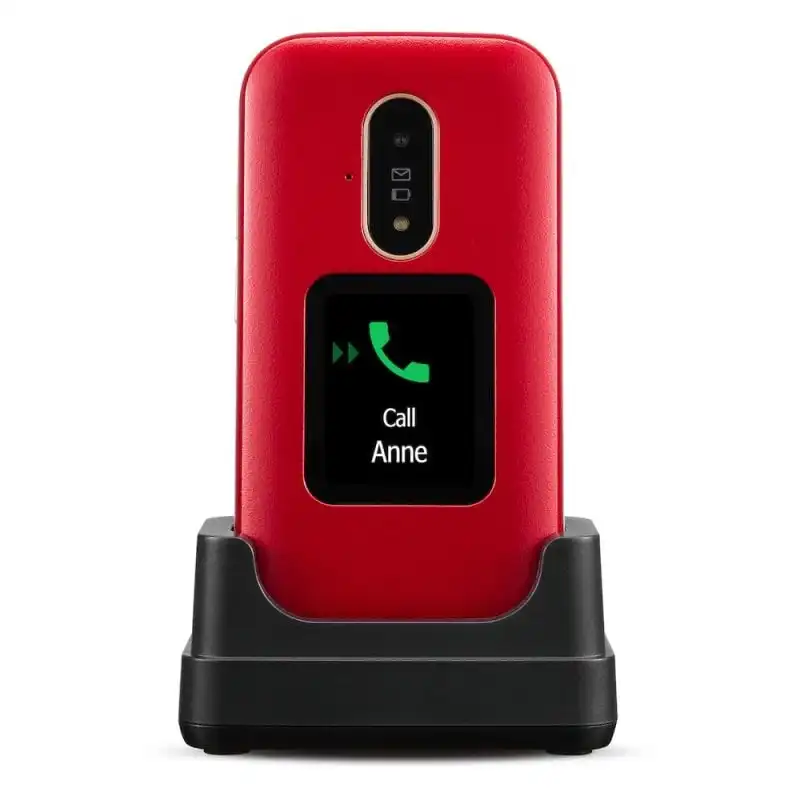 Doro 6880 Teléfono para Mayores Rojo/Blanco Libre