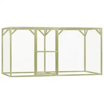 Jaula Gallinero Madera Impregnada Pino Y Acero 3x1,5x1,5 M Vidaxl