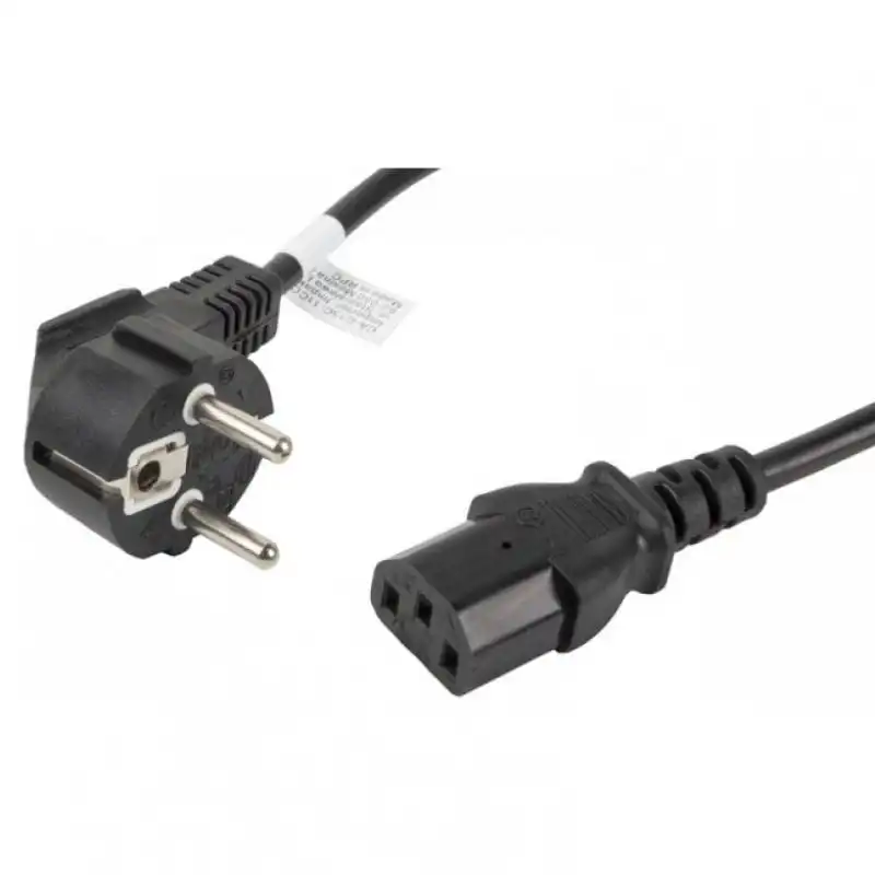 Lanberg Cable de Extensión CEE 7/7 a IEC 320 C13 Macho/Hembra 1.8m VDE Negro