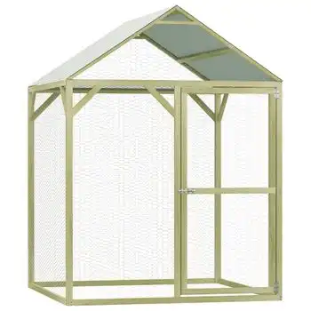Jaula Gallinero Madera Impregnada Pino Y Acero 1,5x1,5x2 M Vidaxl