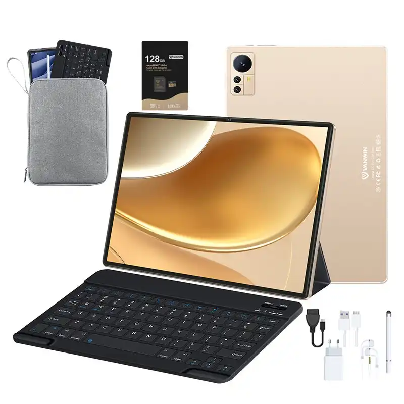 Vanwin S39 LTE 10.1" 4/64GB Dorada + Funda + Teclado Bluetooth + Bolsa + Stylus + MicroSD 128GB
