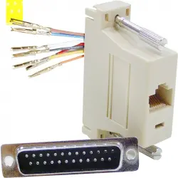 BeMatik Adaptador Configurable RJ45 a DB25 Hembra/Macho