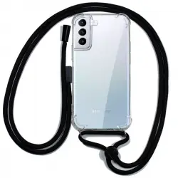 Cool Funda Transparente con Cordón Negro para Samsung Galaxy S21