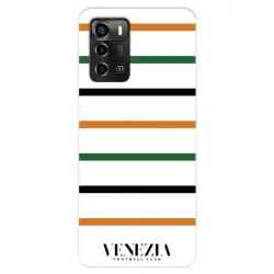 Funda Para Zte Blade A72 Del Venezia Football Club Fondo Blanco Rayas - Licencia Oficial Venezia Football Club