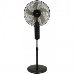 Ventilador de pie - OK OSF 406023 ES, 60 W, 3 velocidades, Mando a distancia, Temporizador, Negro