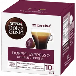 Cápsulas monodosis - Nescafé Dolce Gusto Doppio Expresso, Arábica & Robusta, Pack de 16