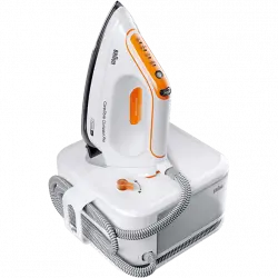 Centro de planchado - Braun CareStyle Compact Pro IS2561, 2400W, 6 bares, Suela EloxalPlus, Tecnología Freeglide3D, Blanco y Naranja