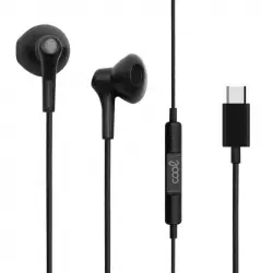 Cool Auriculares de Botón Stereo Digital con Micro USB-C Negros