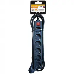 Garza Basic Power Regleta 6 Tomas con Interruptor y Cable 3m Negro