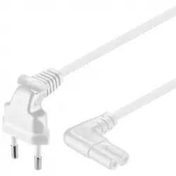 Goobay Cable de Alimentación IEC-320/C7 Acodado 75cm Blanco