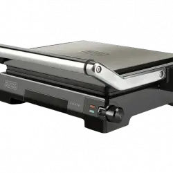 Grill - Black+Decker BXGR2200E, Potencia 2200W, Apertura 180°, Parrilla multifunción, Inox