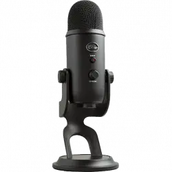 Micrófono - Blue Yeti Blackout, USB, Para PC, Mac y PS4, 120 dB, Negro