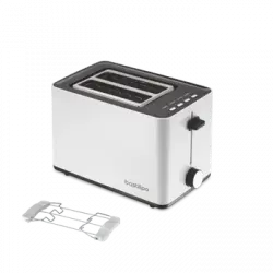 Bastilipo - Firefox - Db850 - Tostador Blanco - 2 Ranuras Para Pan De 850w - Función Descongelar - Bandeja Recogemigas