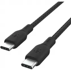 Belkin BoostCharge Cable USB-C a USB-C Doble Trenzado PD 100W 2M Negro