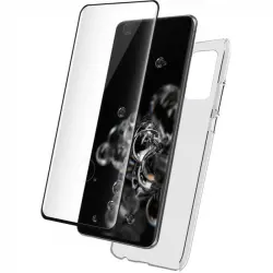 BigBen Pack Funda Transparente para Samsung Galaxy S21 Ultra + Protector Cristal Templado 9H