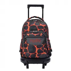 Mochila Escolar Totto Pequeña Ruedas Estampado Rocas Resma Multicolor