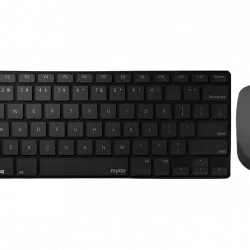 Pack Teclado + Ratón - Rapoo 9000M, Inalámbrico, Bluetooth, 1300 PPP, USB, Negro