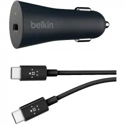 Belkin BOOST CHARGE Cargador para Coche USB-C 27W + Cable con Quick Charge 4+