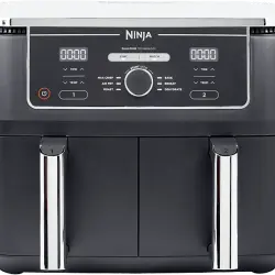 Freidora de aire - Ninja AF400Eu, 2470 W, 9.5 l, 2 cubetas, 6 programas, Negro