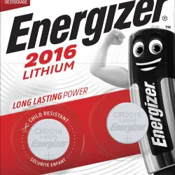 Pila botón Energizer CR 2016 lithium 3V - 2 unidades