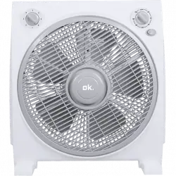 Ventilador de sobremesa - OK OFF 304523 , 45 W, 3 velocidades, Temporizador, 5 aspas, Blanco